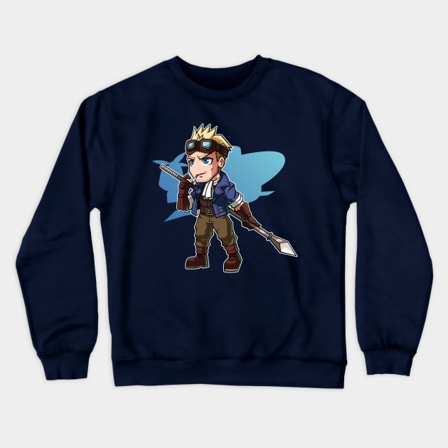 Cid Chibi FF7 Crewneck Sweatshirt by Xar623